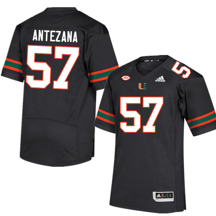 Men #57 Matt Antezana Miami Hurricanes College Football Jerseys Sale-Black